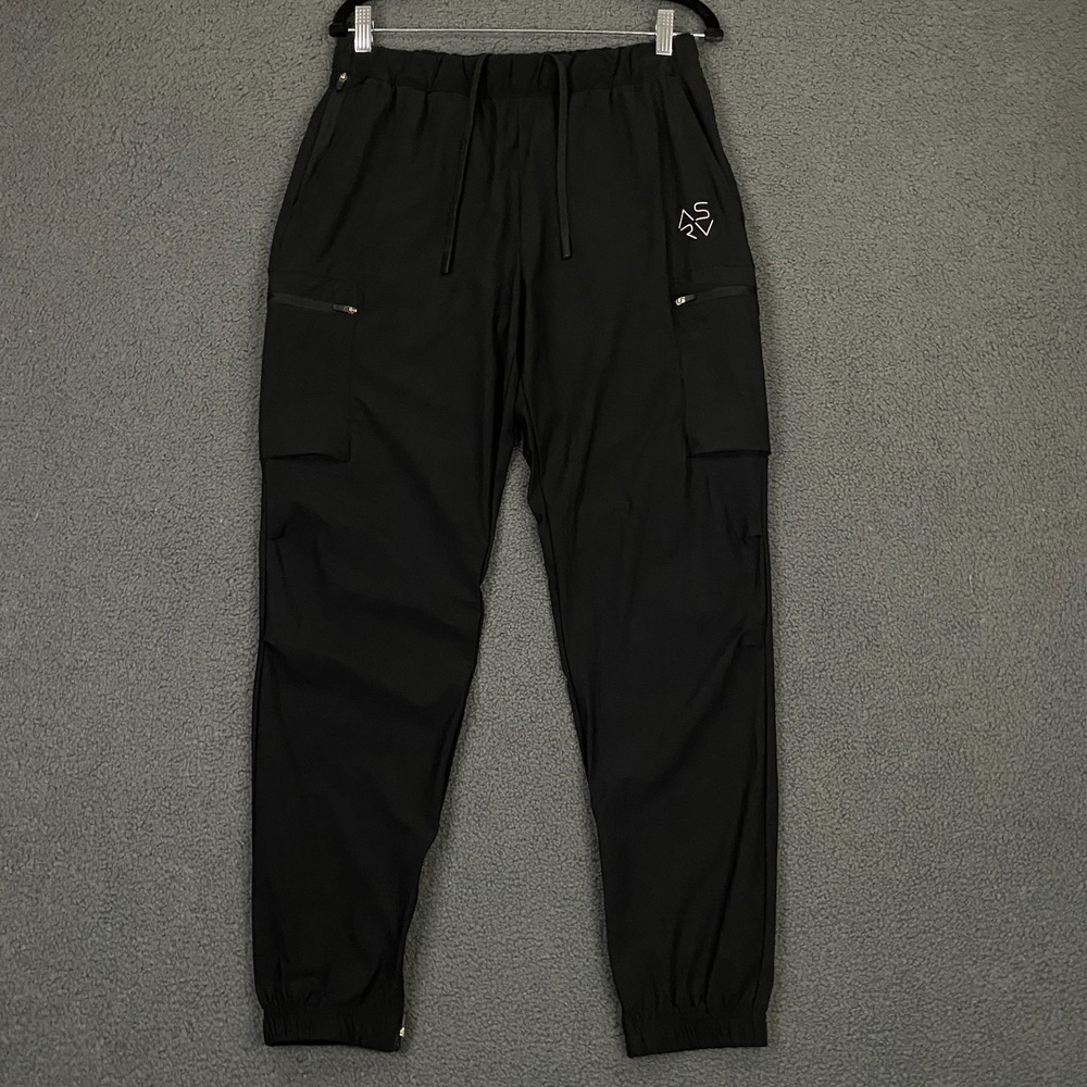 ASRV Standard Zip Jogger Mens Medium Black DSG-0656 Tetra Lite Drawstring Pants